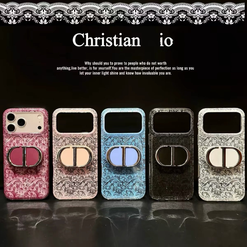 🌹 Lace Luxury Phone Case · Mirror + Stand 3-in-1