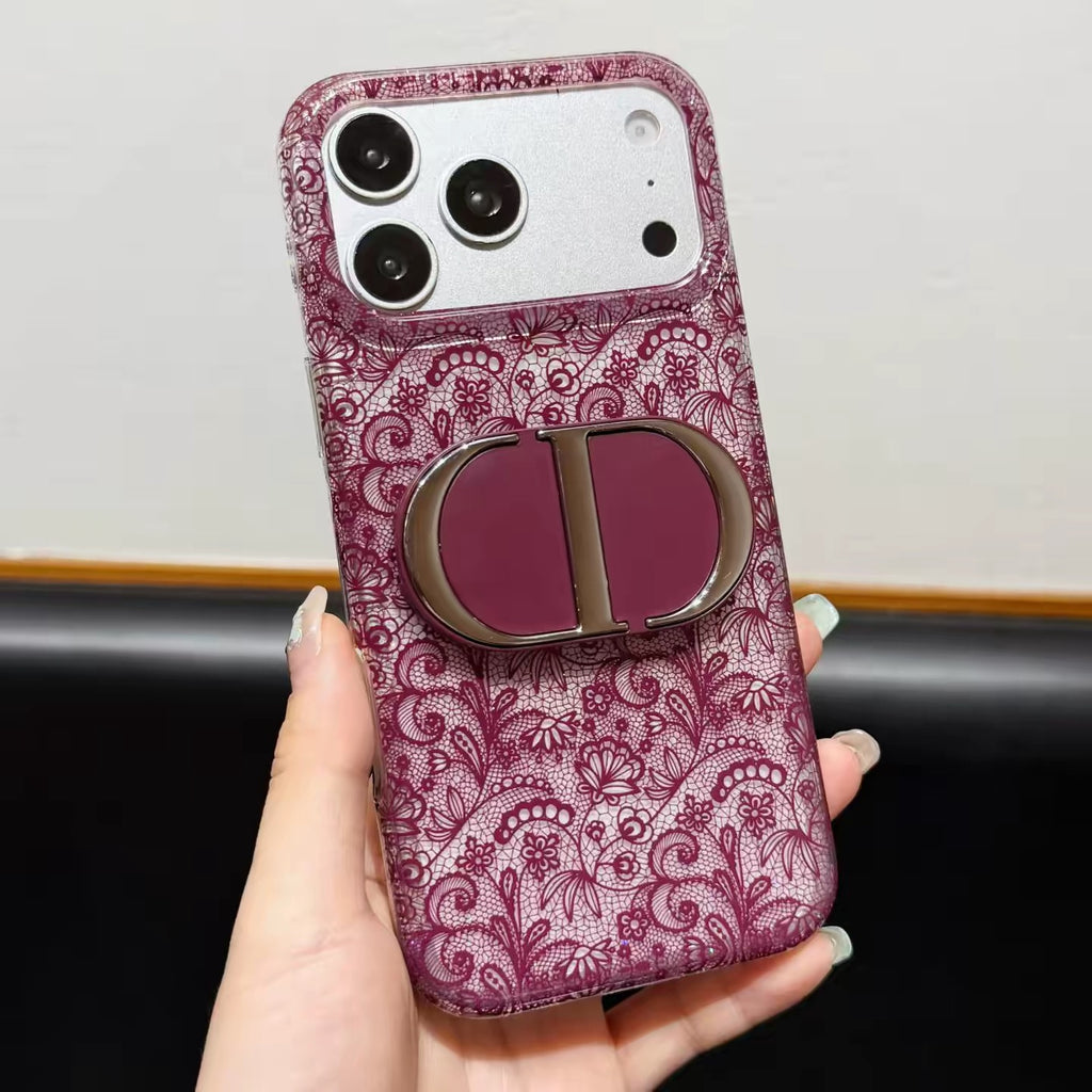 🌹 Lace Luxury Phone Case · Mirror + Stand 3-in-1