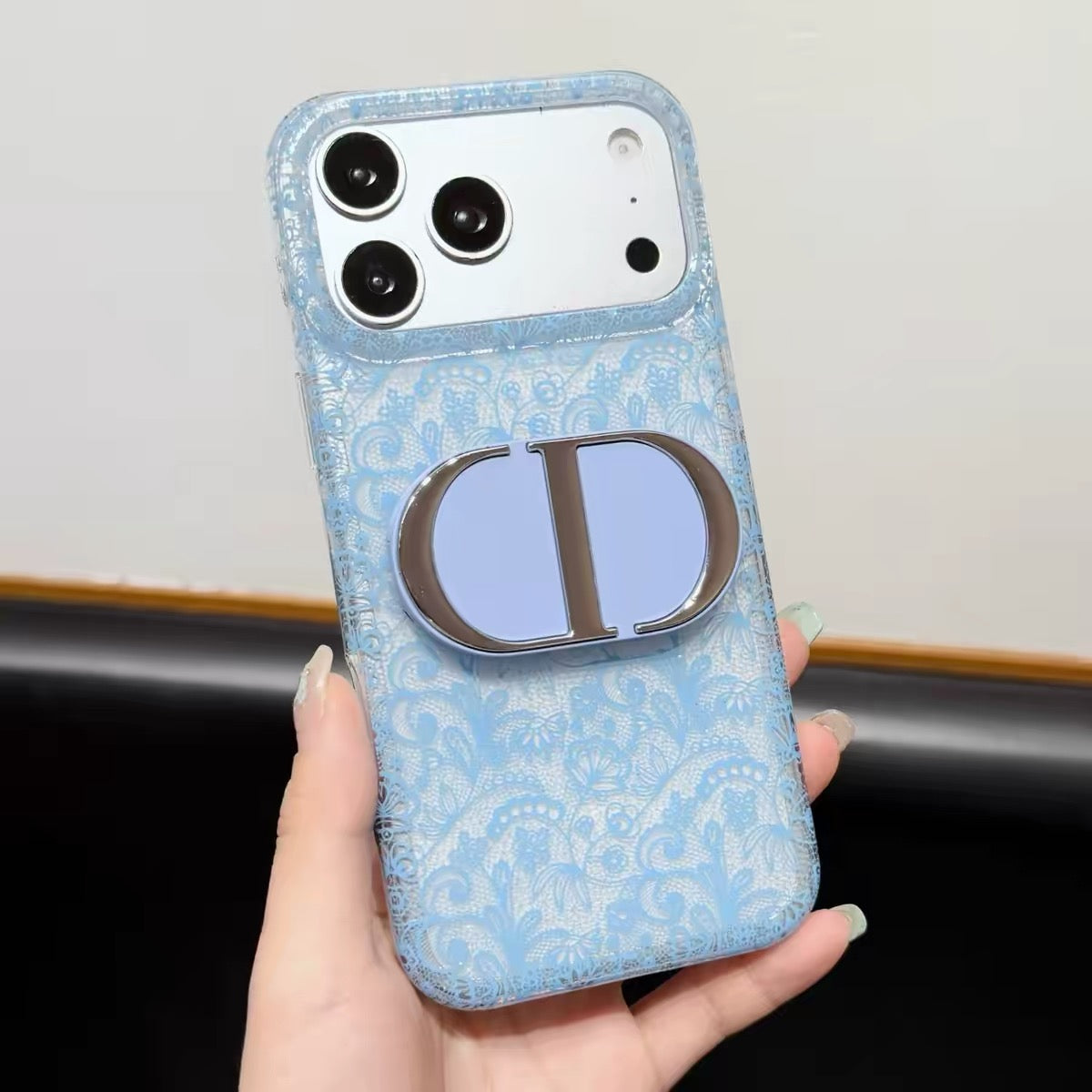 🌹 Lace Luxury Phone Case · Mirror + Stand 3-in-1