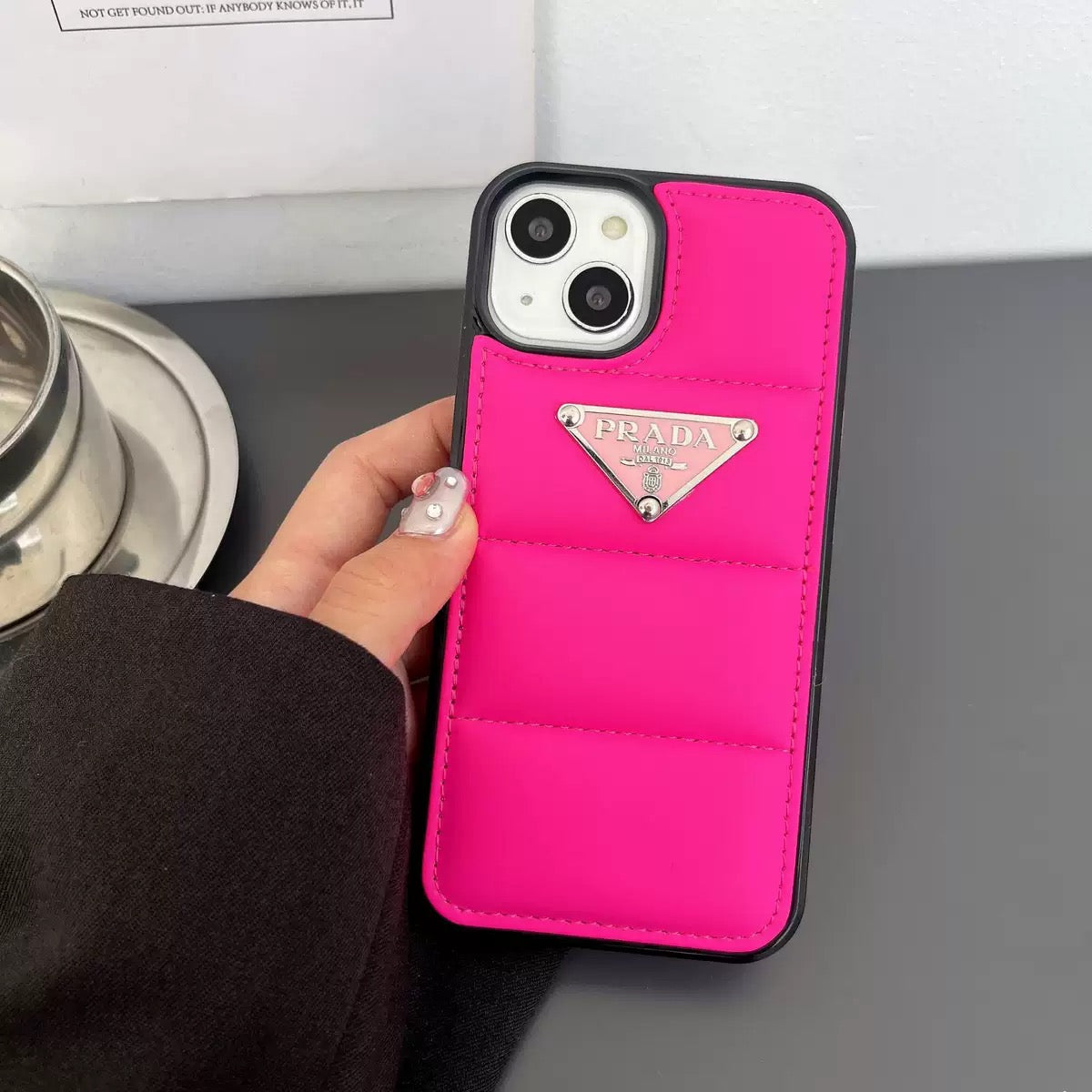 ☁️Luxury Puffer Quilted Case | Triangle Logo△
