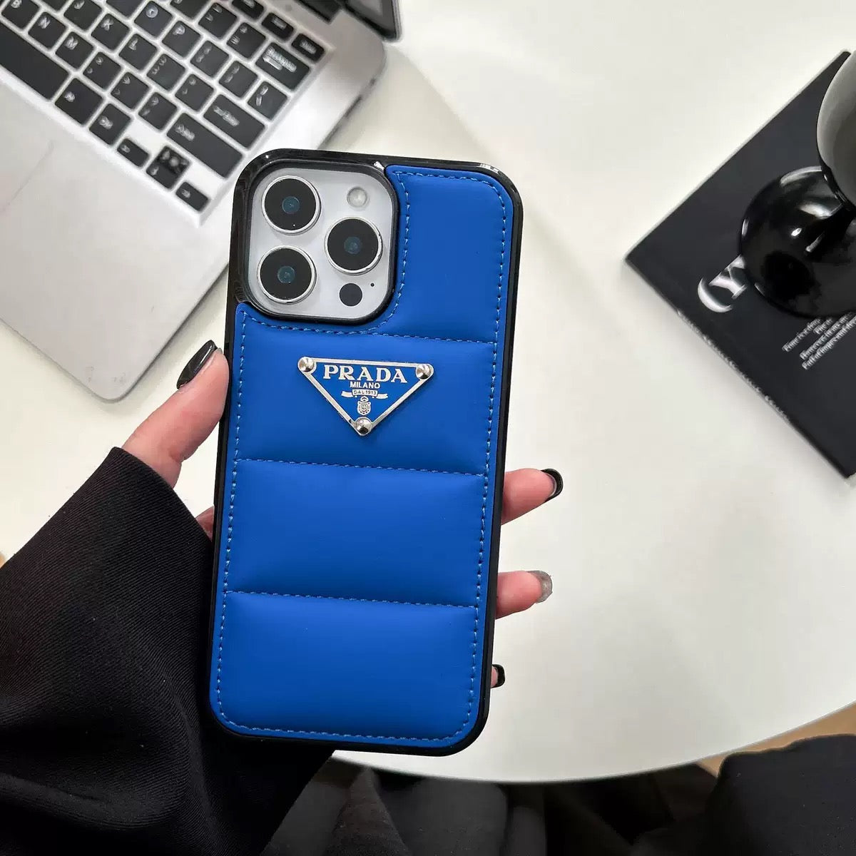 ☁️Luxury Puffer Quilted Case | Triangle Logo△