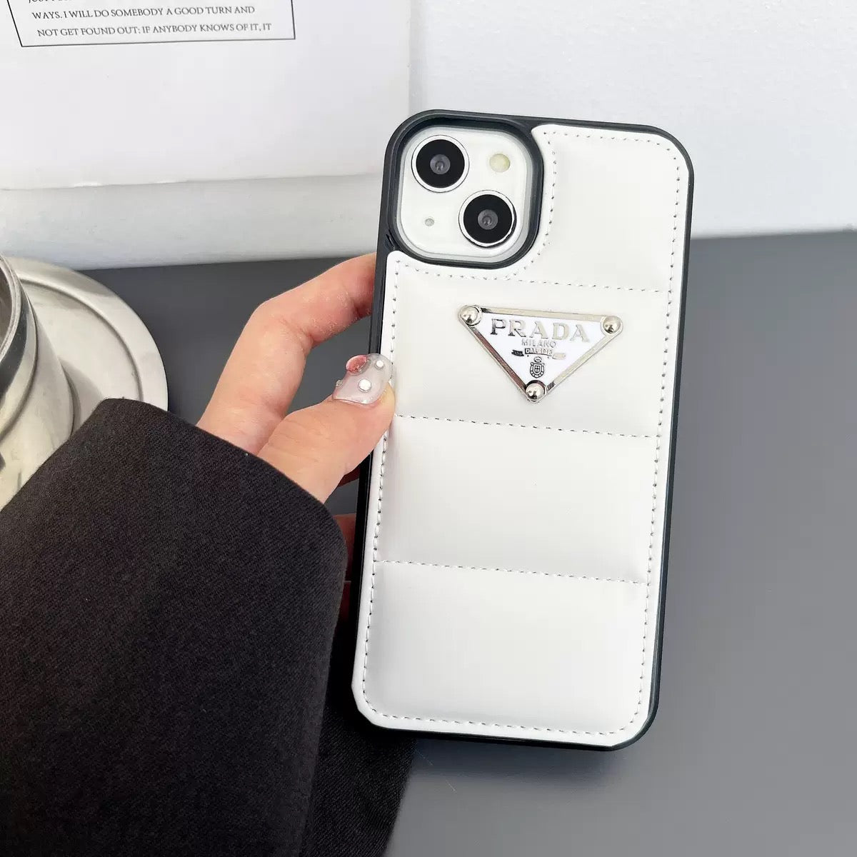 ☁️Luxury Puffer Quilted Case | Triangle Logo△