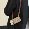 Stylish Monogram Crossbody Case - Multi-Card Wallet Design