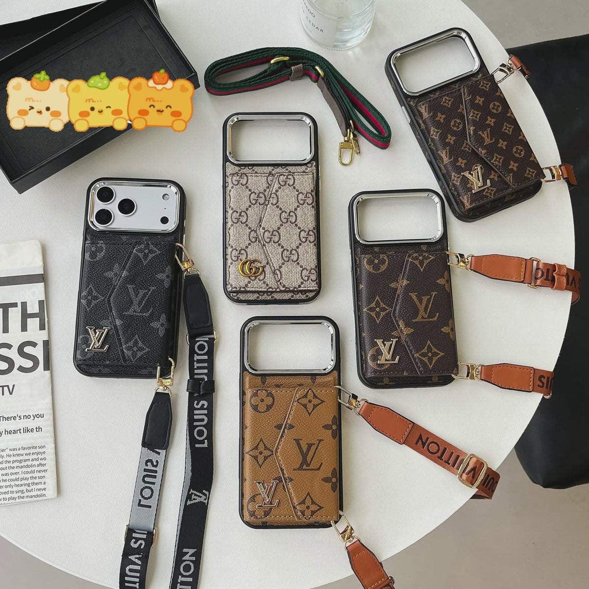 Stylish Monogram Crossbody Case - Multi-Card Wallet Design