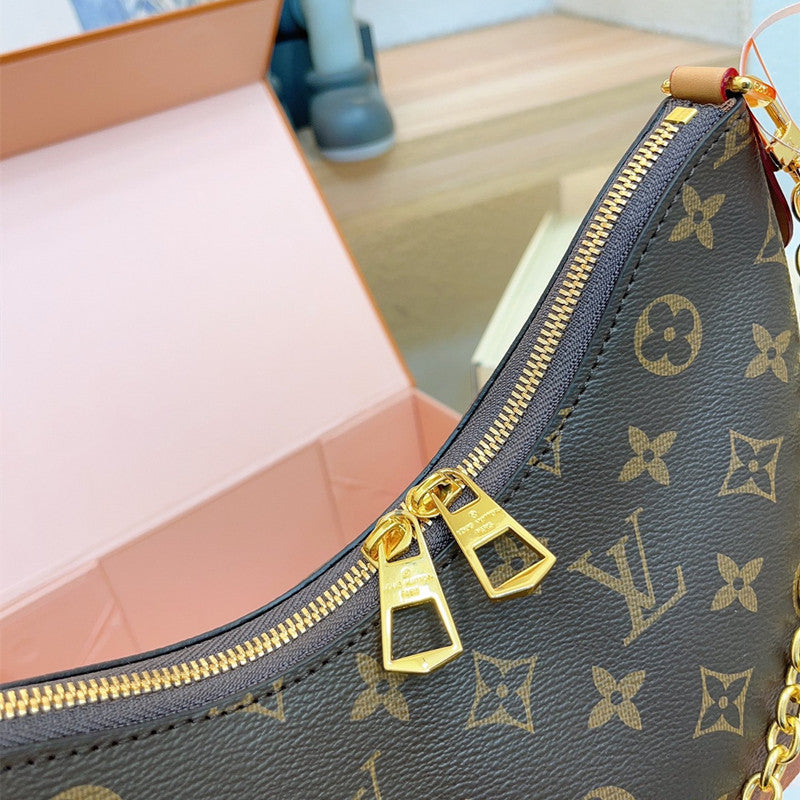 Classic Print Crescent Chain Bag