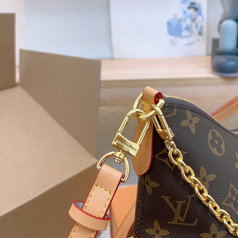 Classic Print Crescent Chain Bag