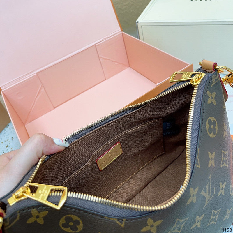 Classic Print Crescent Chain Bag